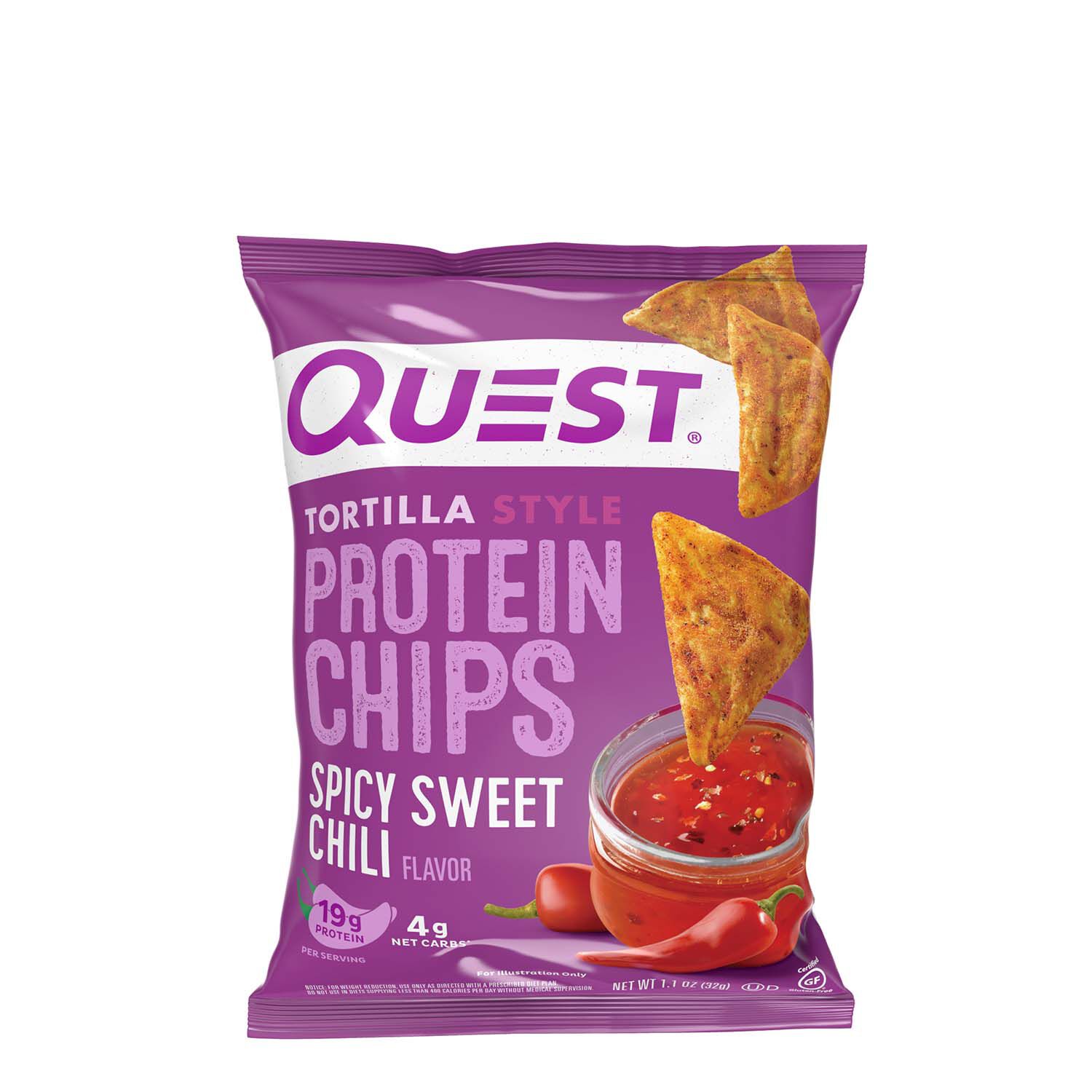 Tortilla Style Protein Chips - Spicy Sweet Chili (8 Bags)